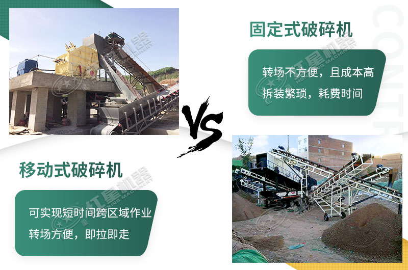 流動粉碎石機，可以隨時轉(zhuǎn)場停車生產(chǎn)的破碎生產(chǎn)線